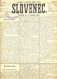 14 10 1873-prva-izdaja-Slovenca
